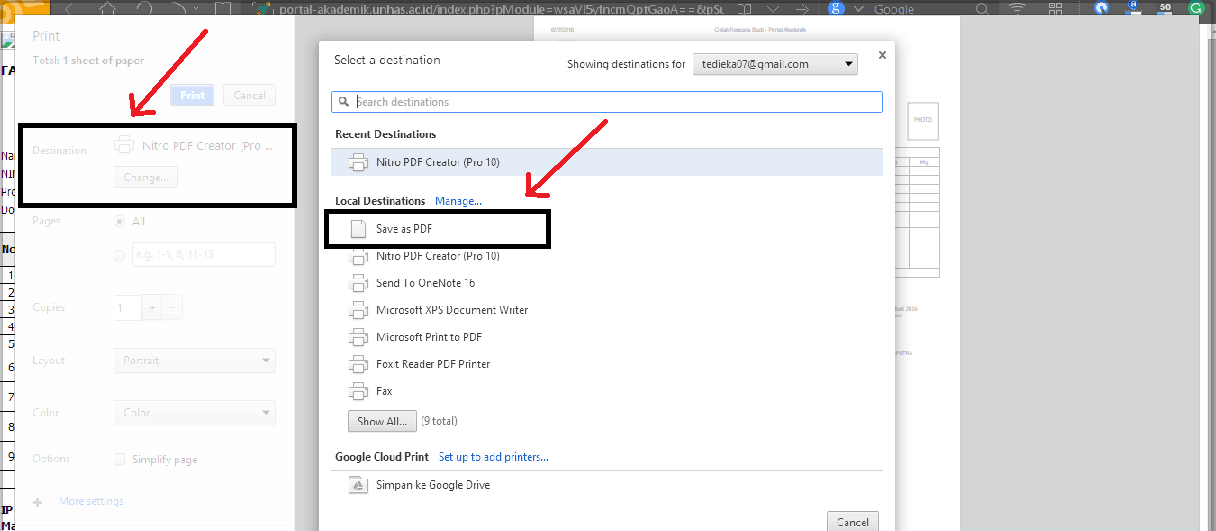 Menyimpan halaman web dalam pdf