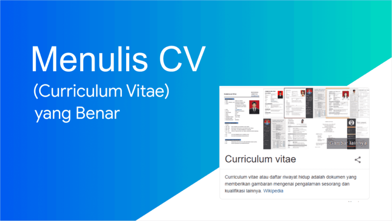 cara menulis cv lamaran kerja