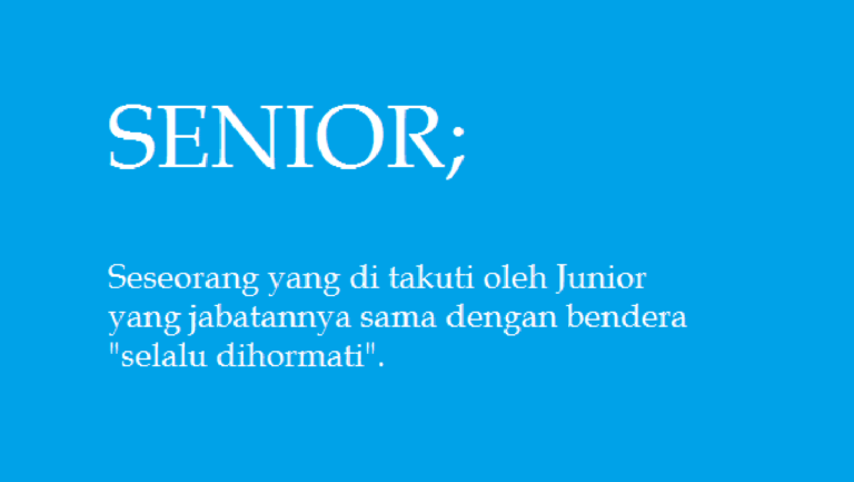 senioritas salah kaprah