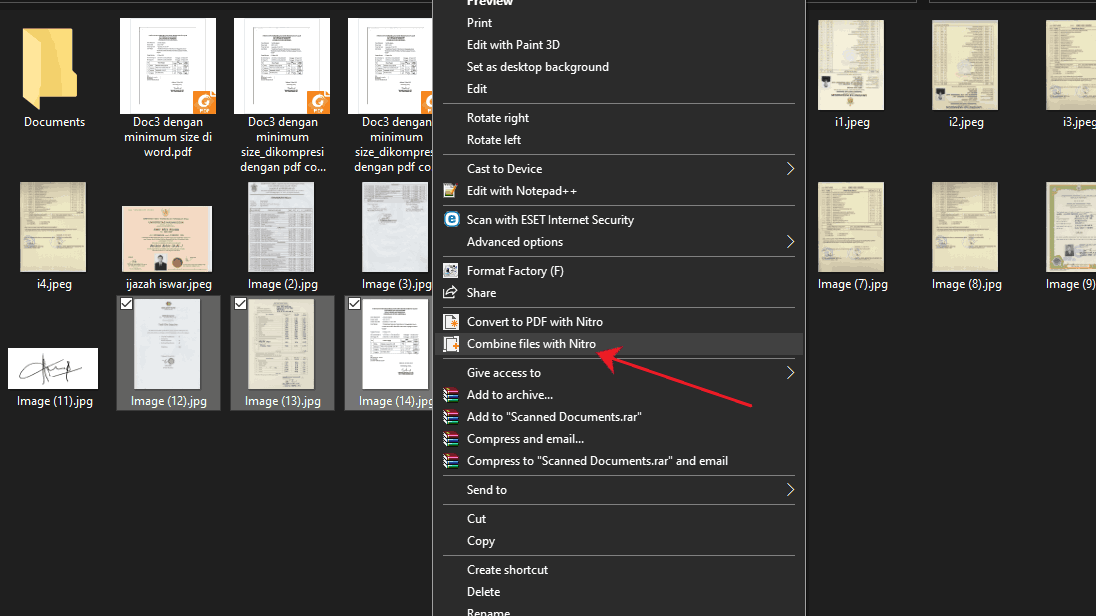 Combining files di nitro