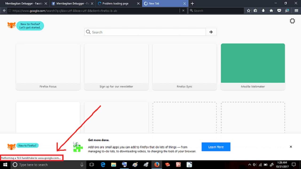 Cara mengatasi performing a TLS handshake pada mozilla firefox