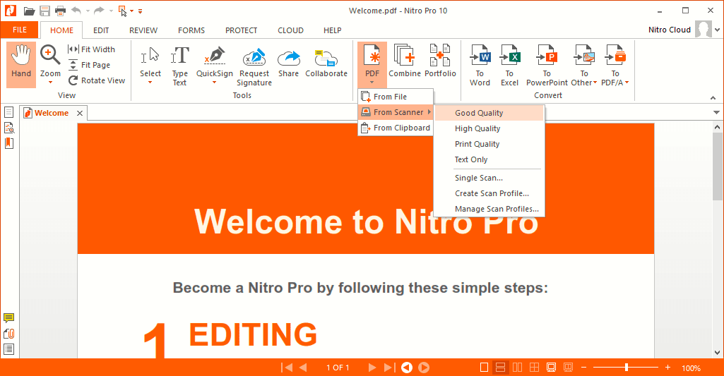 cara scan dokumen dengan nitro