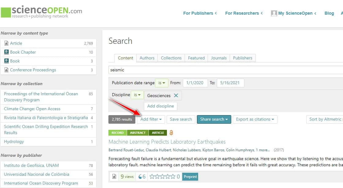 Mencari jurnal di scienceopen