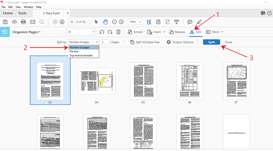 split pdf di adobe acrobat pro dc