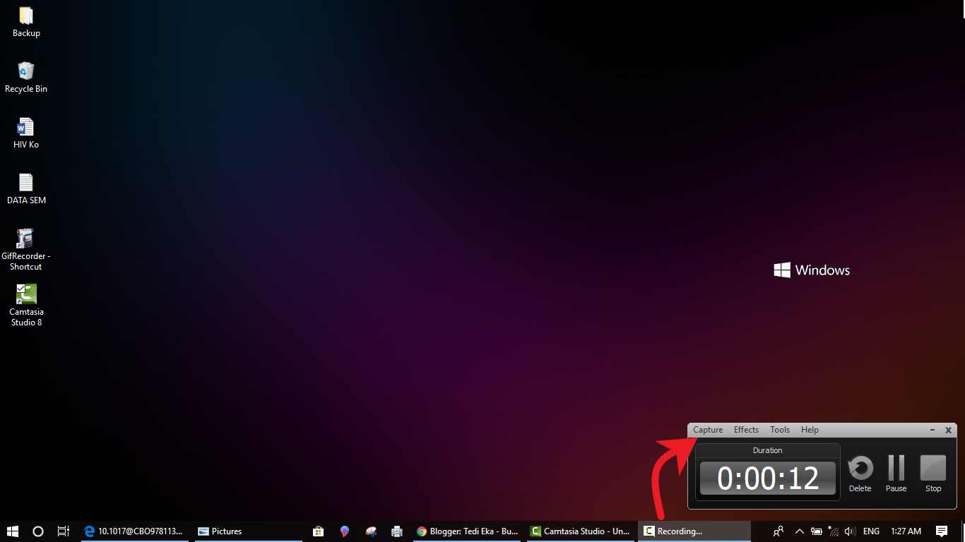 Screen Record menggunakan camtasia