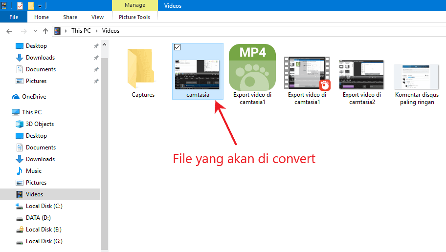 contoh file yang akan di convert ke format video