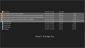 Hasil kompres pdf hingga ukuran terkecil