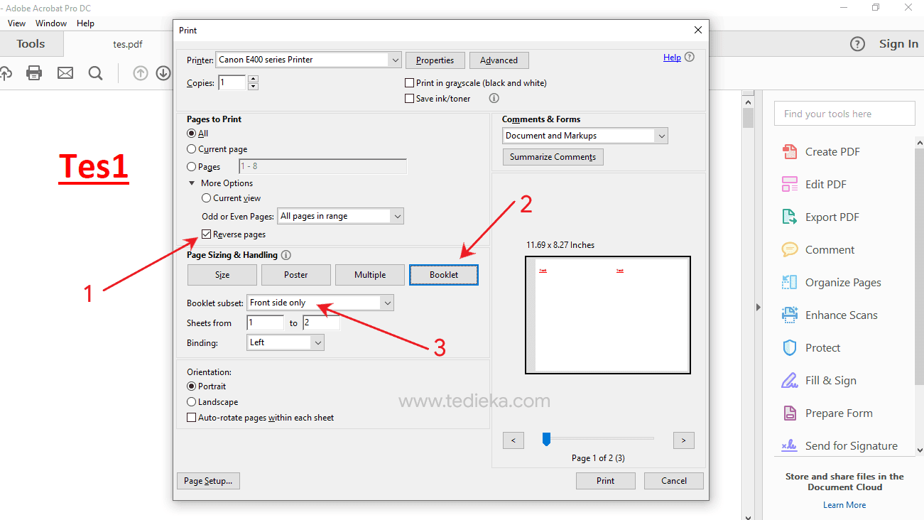 Cara Print Booklet PDF Bolak Balik Buku  Kecil  Tedi Eka