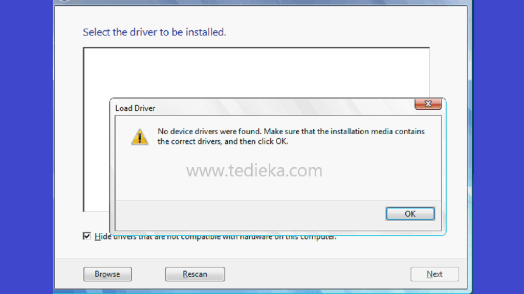 Cara Mengatasi "no device drivers were found" Saat Install Windows 10 ...