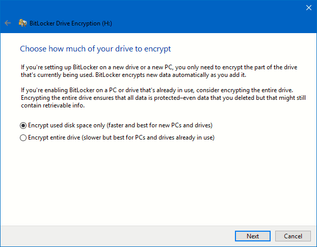 Metode enkripsi bitlocker