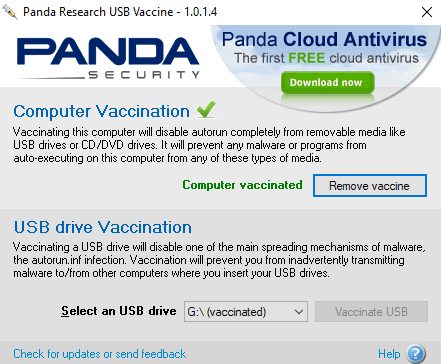 Mengaktifkan USB Vaccine