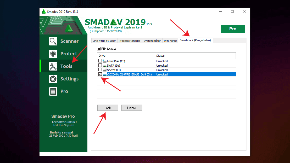 Fitur Smad-Lock SMADAV