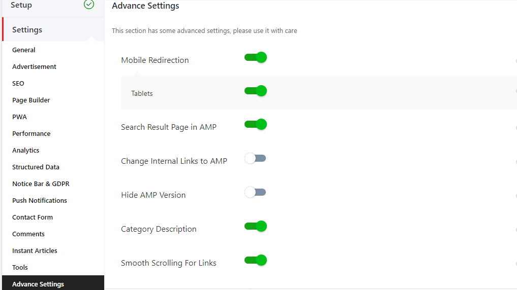 Advanced-setting-amp-for-wp