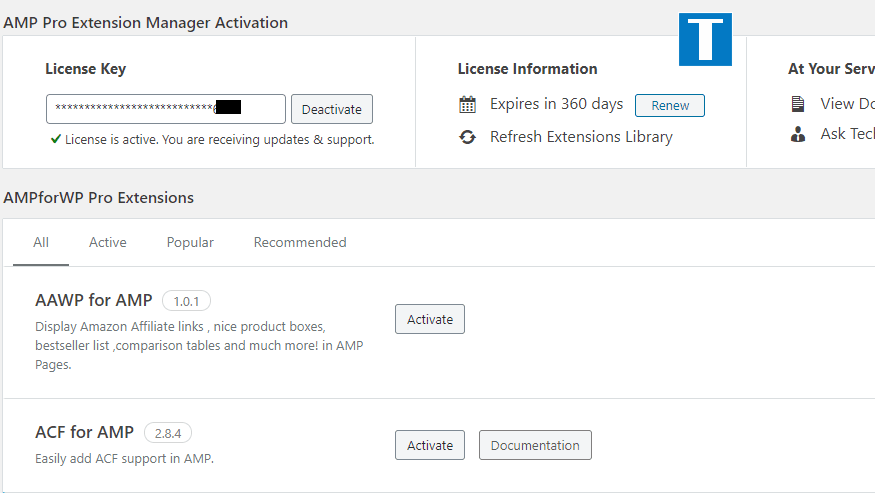 Licensi amp for wp