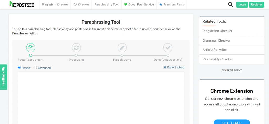 Paraphrasing tool