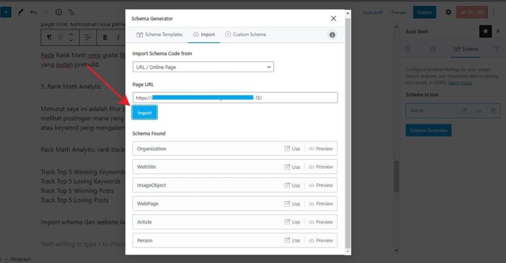 Import schema rank math