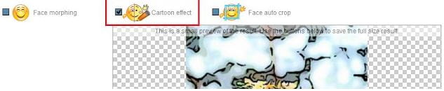 cartoon.pho.to - klik centang Cartoon effect