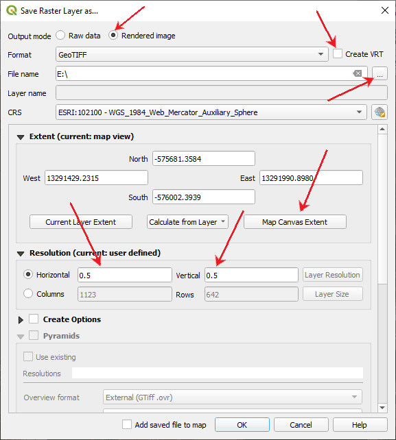 Save citra satelit resolusi tinggi dari qgis