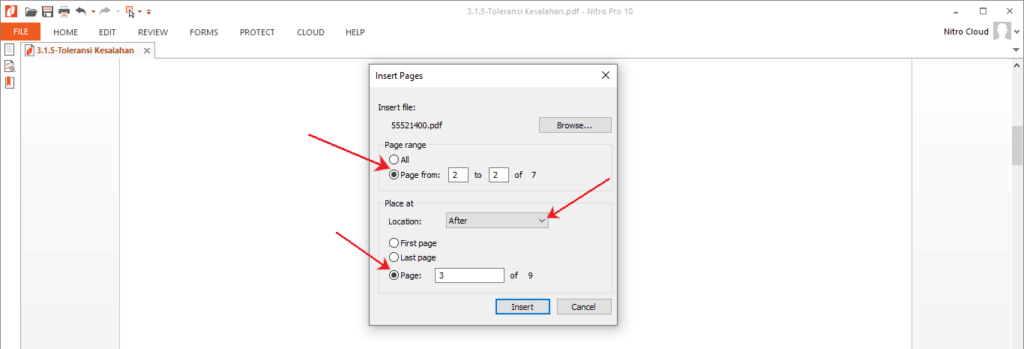 insert halaman pdf di nitro