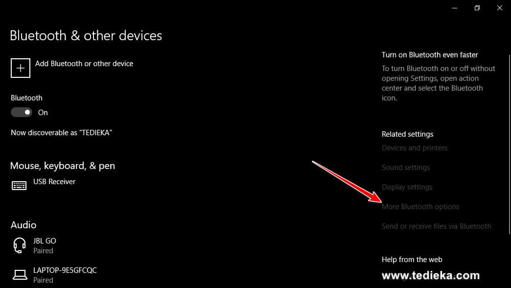 Menampilkan bluetooth di windows 10