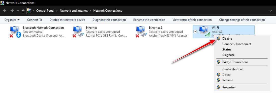 Enable WIFI windows 10