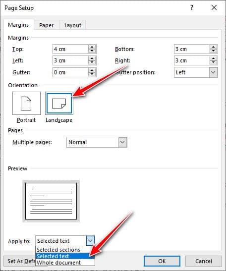 Membuat landscape halaman tertentu di word