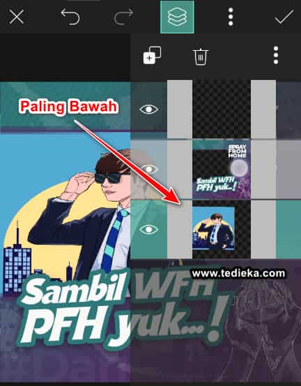 Atur susunan layer foto