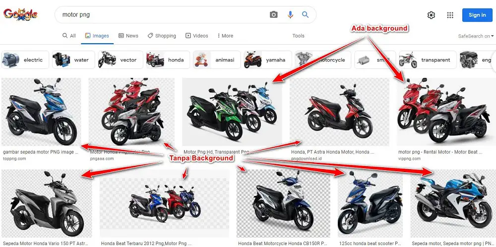 Cara Mencari gambar tanpa background