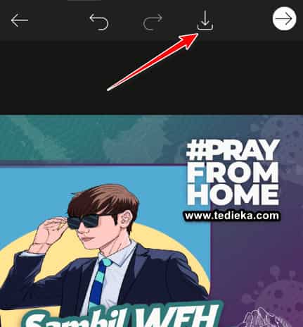 Simpan hasil edit twibbon ke galery