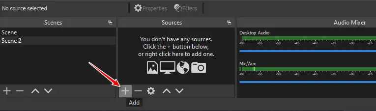 Add source di OBS