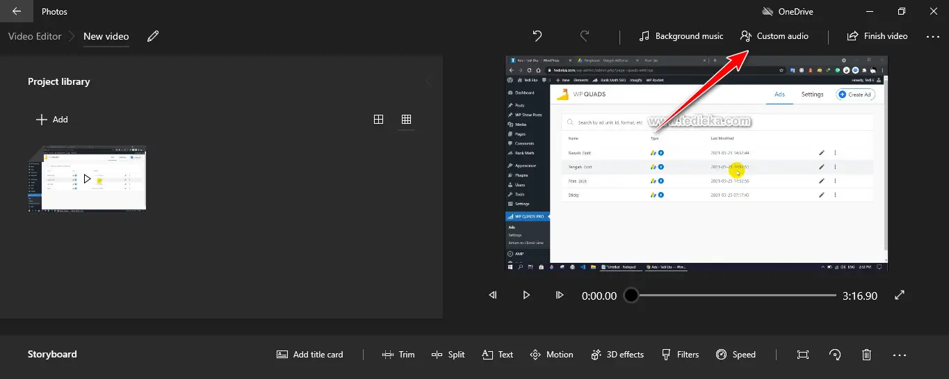 Menambahkan audio
