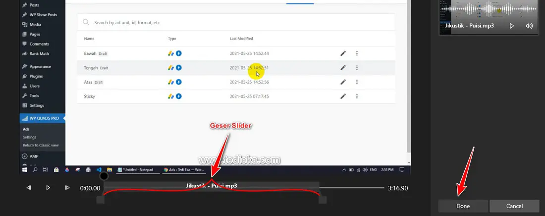 Mengatur audio