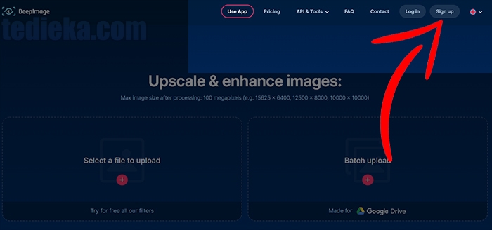 memperbesar resolusi foto online dengan deep-image.ai 