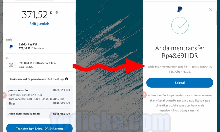 langkah terakhir cara transfer paypal ke dana
