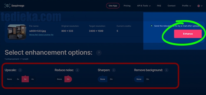 enhance deep-image.ai untuk memperbesar resolusi foto onlinerui resolusinya