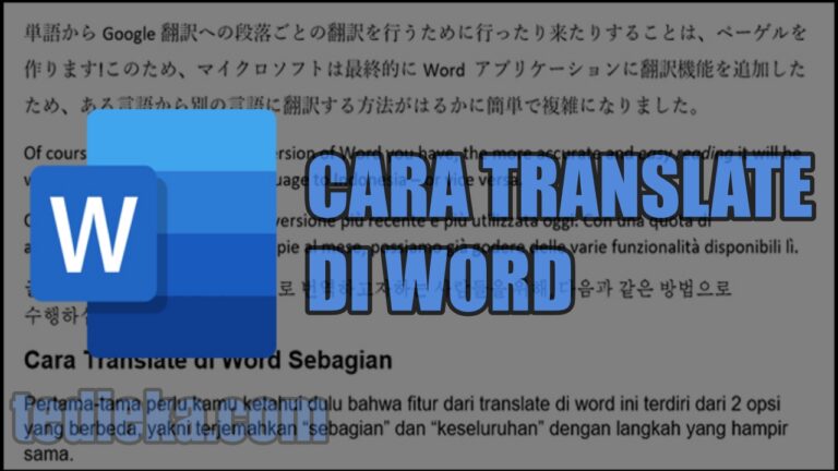 CARA TRANSLATE DI WORD DENGAN MUDAH