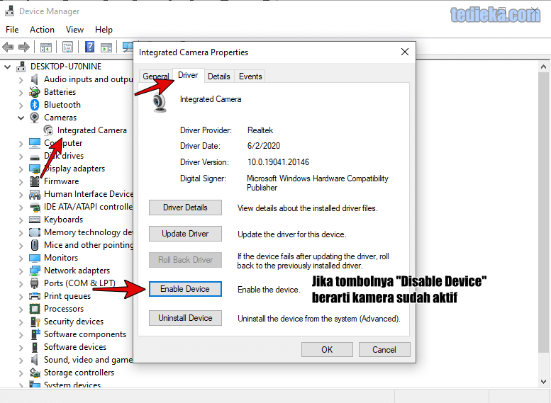 cara mengaktifkan driver kamera untuk mengatasi kamera laptop tidak berfungsi