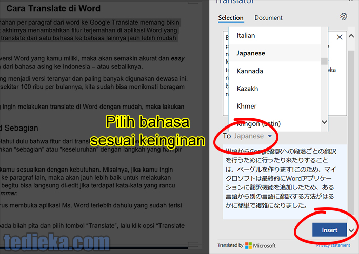 cara translate di word (mengganti bahasa)