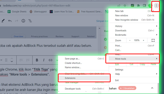 cara aktifkan adblock plus chrome