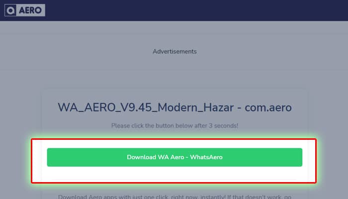 cara download wa aero