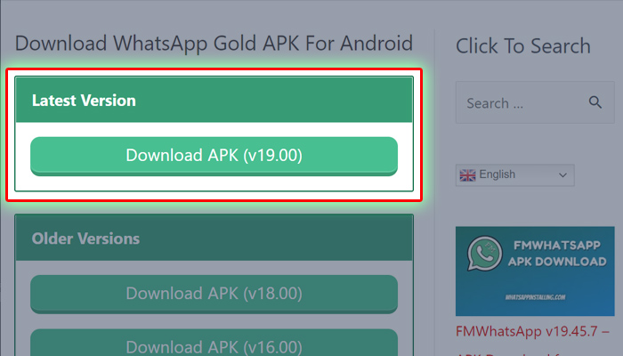 cara download wa gold