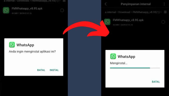 cara install fm whatsapp