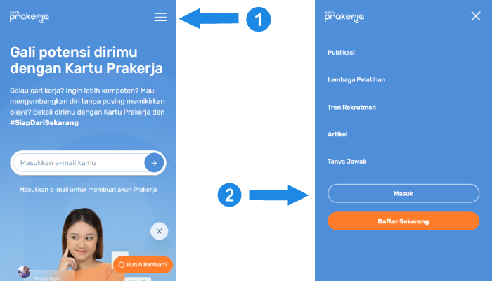 cara login di web kartu prakerja 1