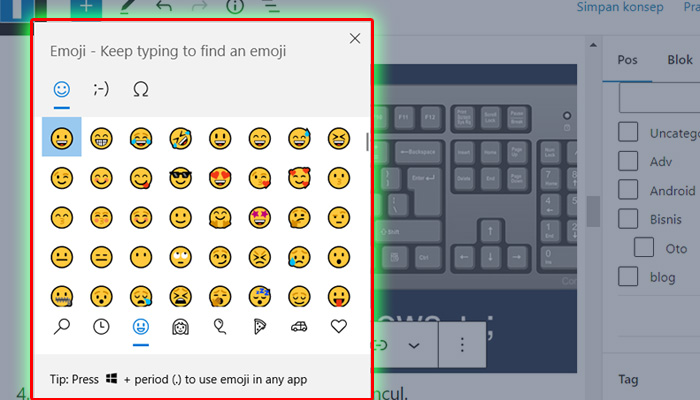 cara memunculkan emoji via keyboard 03