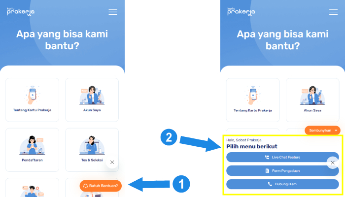 fitur bantuan dan live chat feature