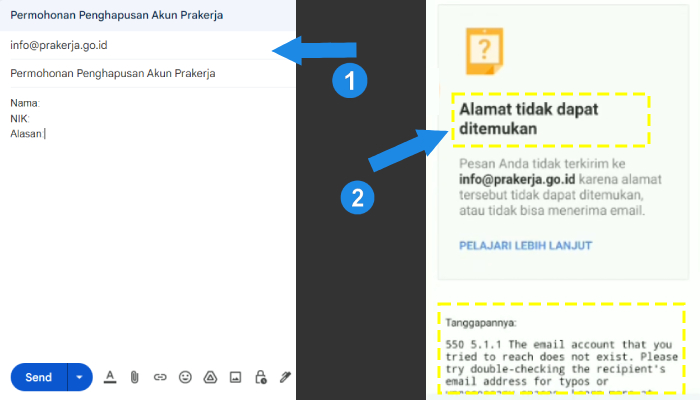 permohonan penghapusan akun prakerja melalui email