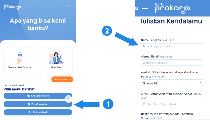 form pengaduan akun prakerja 1