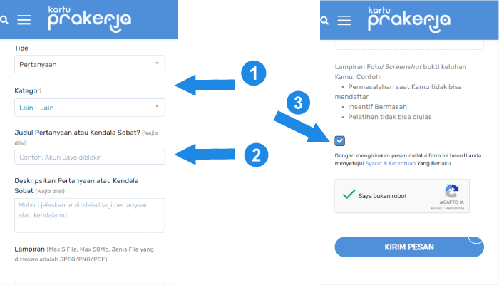 form pengaduan akun prakerja 2