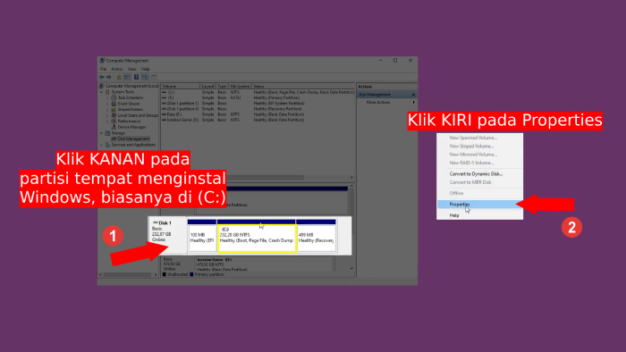 mencari tahu gaya partisi hard disk atau ssd