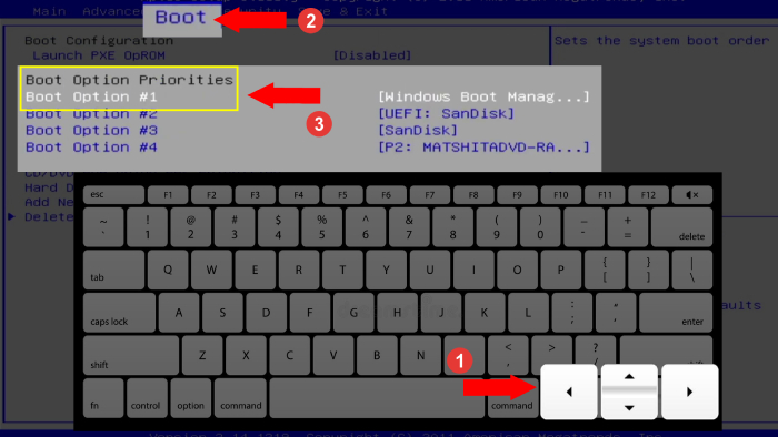 mengubah urutan prioritas booting di BIOS